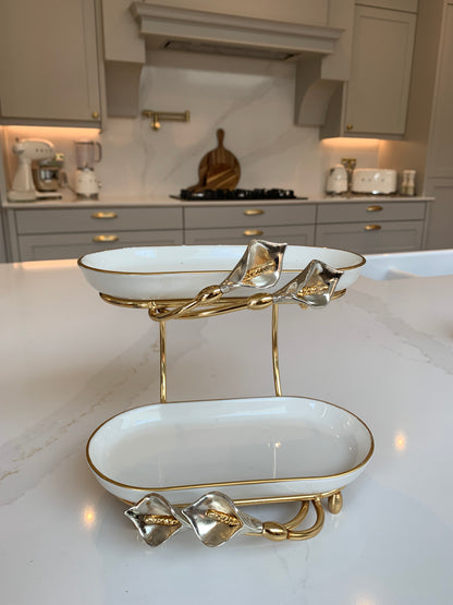 2 Tier dessert / afternoon tea stand