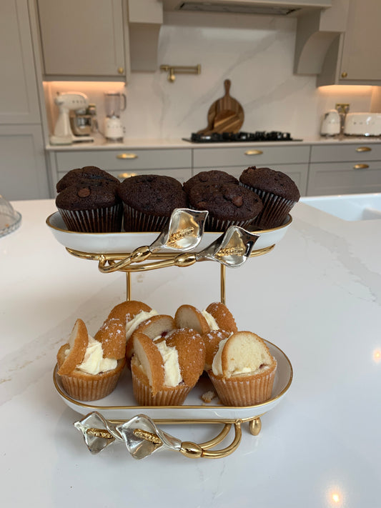 2 Tier dessert / afternoon tea stand