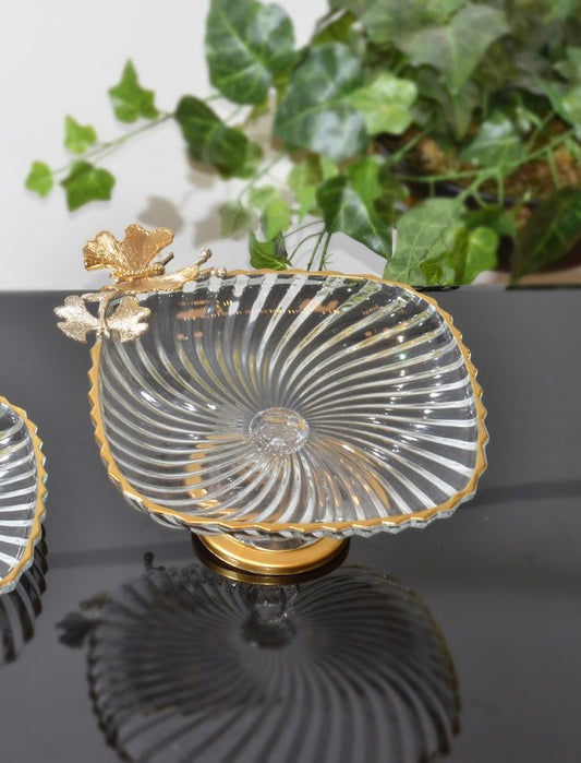Luxury glass serving dish