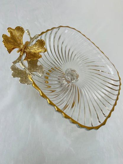 Luxury glass serving dish