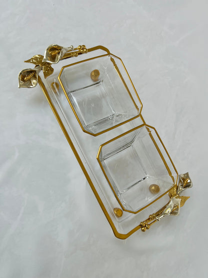 Glass rectangle serving dish