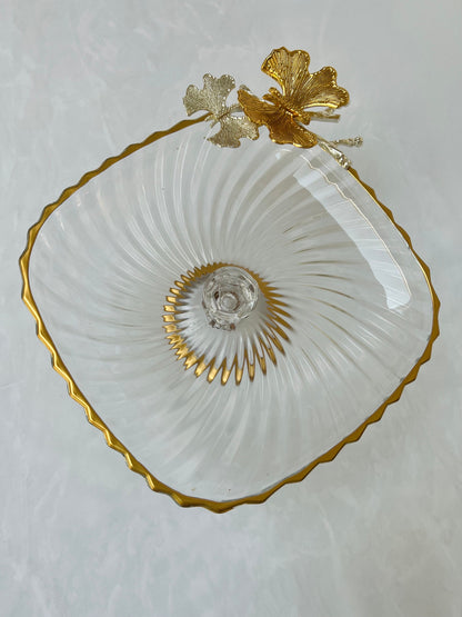 Luxury glass serving dish