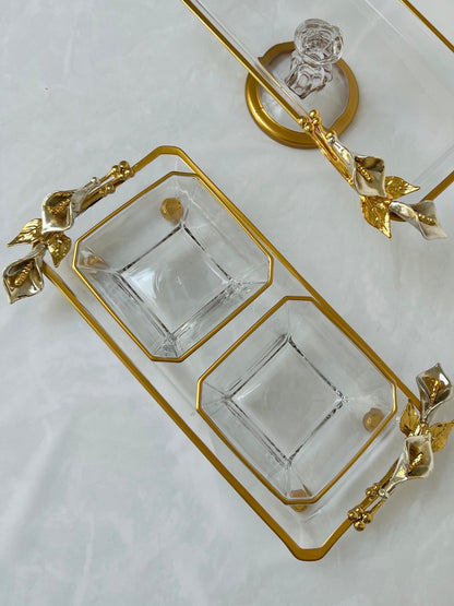 Glass rectangle serving dish