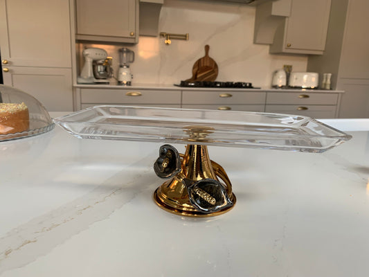 Glass serving dish