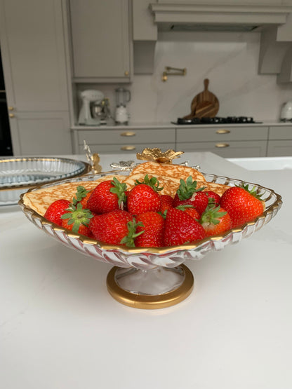 Luxury glass serving dish